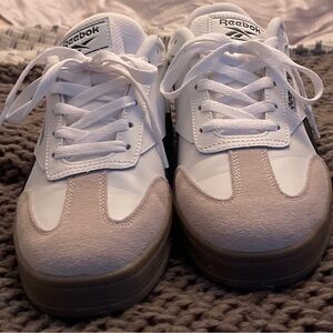 Reebok White and Beige Casual Sneakers